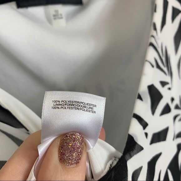 Nine West off shoulder maxi black white red sz 12 D1 - Picture 9 of 10